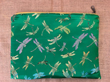 Clutch Bag / Jewellery Case / Make up Bag Green Dragonfly