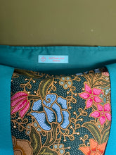 Tote Bag - sage green, teal and olive batik print