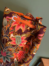 Yoga Mat Bag - orange and chestnut batik