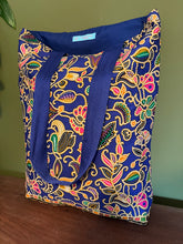 Tote Bag - royal blue dotty batik print