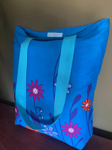 Tote Bag - turquoise, pink and orange retro print