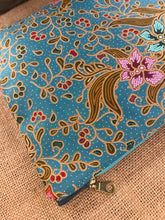 Clutch Bag / Jewellery Case / Make up Bag Teal Blue Batik