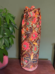 Yoga Mat Bag - orange and chestnut batik