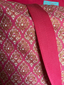 Tote Bag - rose pink and gold geo print