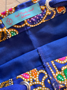 Yoga Mat Bag - royal blue dotty batik