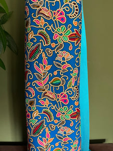 Yoga Mat Bag - turquoise dotty batik