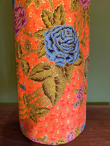 Yoga Mat Bag - orange-coral floral batik