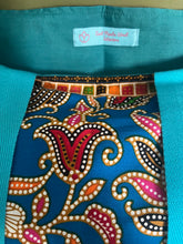 Tote Bag - turquoise, teal, red, pink and orange bold batik print