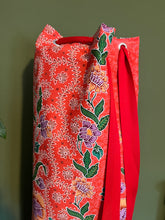 Yoga Mat Bag - red floral batik