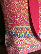 Tote Bag - rose pink and gold geo print with border