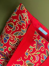 Tote Bag - red, blue, pink, ochre and teal bold batik print