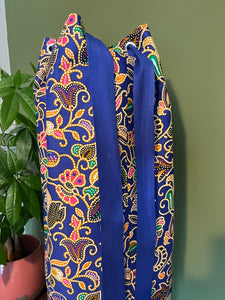 Yoga Mat Bag - royal blue dotty batik