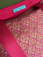Tote Bag - rose pink and gold geo print with border