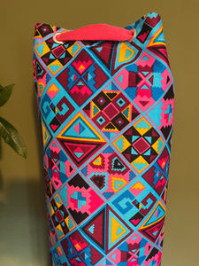 Yoga Mat Bag - pink 80’s geometric