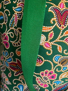 Tote Bag - green, blue, pink, orange and teal bold batik print