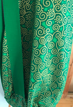 Yoga Mat Bag - green curly geometric
