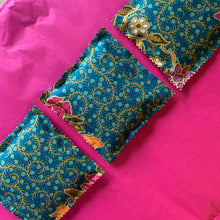 Set of 3 Lavender Filled Drawer / Clothing Sachets - Teal and Mustard