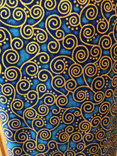 Yoga Mat Bag - blue curly geometric