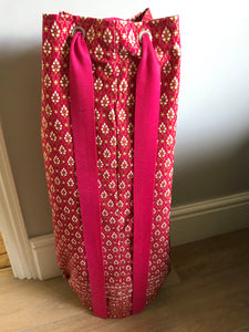 Yoga Mat Bag - pink geometric