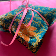 Set of 3 Lavender Filled Drawer / Clothing Sachets - Teal and Mustard