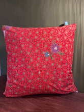 45 x 45 cm square cushion cover - red floral