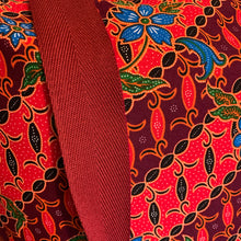 Tote bag - red, burgundy and blue diagonal floral