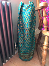 Yoga Mat Bag - teal turquoise geometric