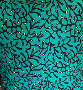 Emerald Green Velvet Backed Twig Print Cushion Cover