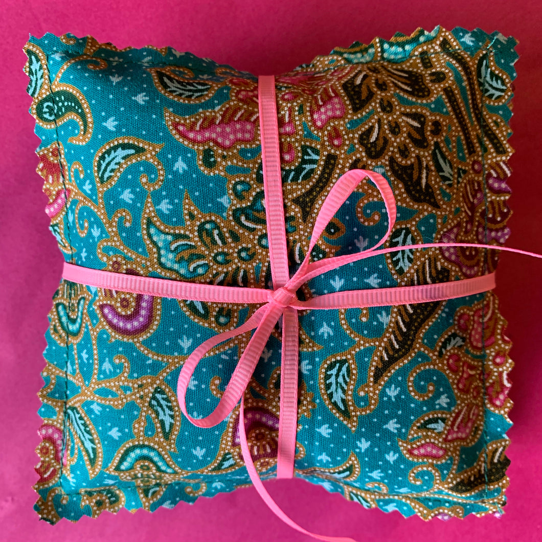 Set of 3 Lavender Filled Drawer / Clothing Sachets - Turquoise