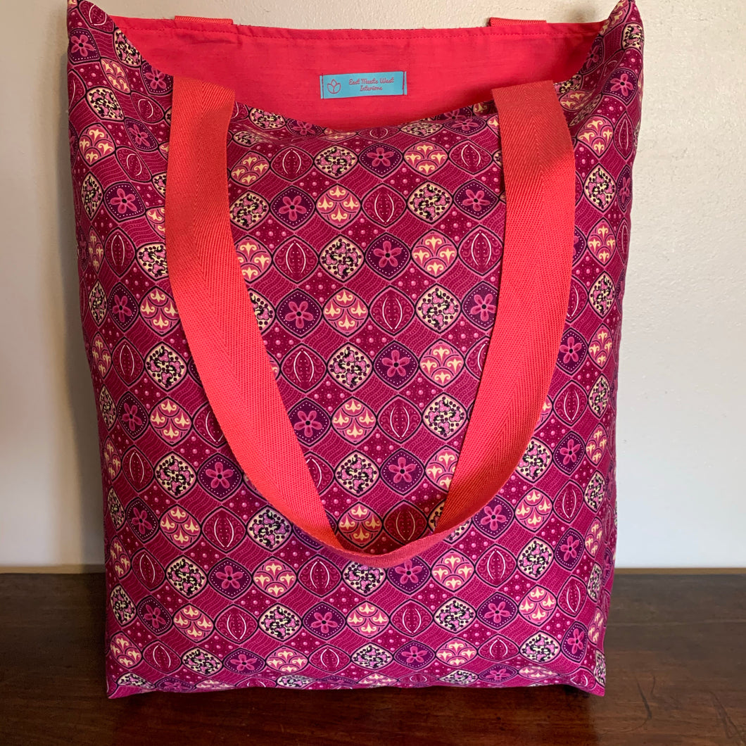 Tote Bag - pink abstract floral