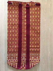 Yoga Mat Bag - burgundy/deep red/gold geometric